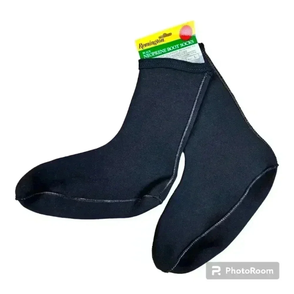 Remington Black fleece lined neoprene boot socks # 27161 Vintage Choose size